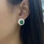 Tillora® 灵动篇「青黛」S925银复古蛋形绿玉髓水磨耳饰 (9x7mm) 工艺细节品鉴